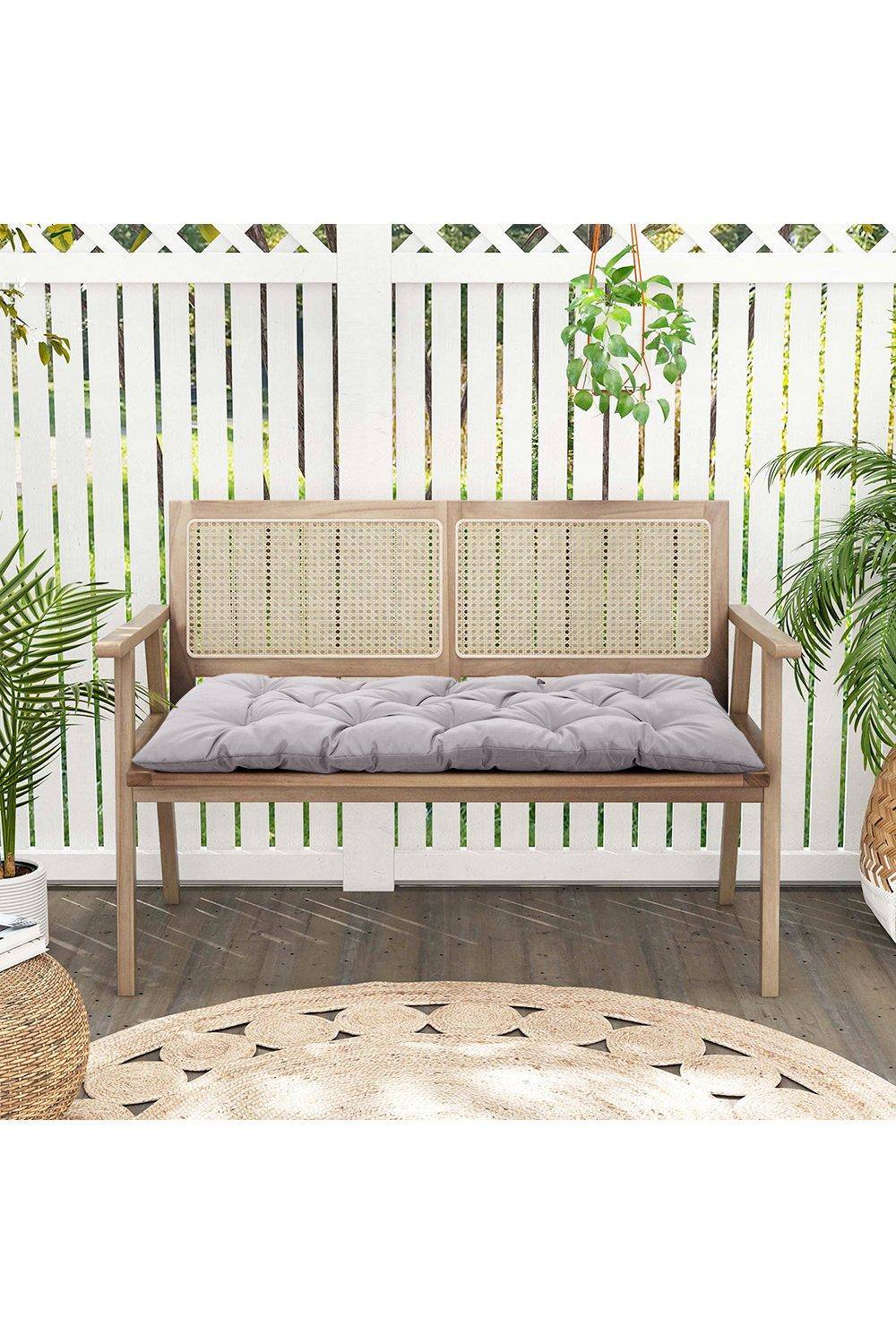 Garden Sanctuary 120cm W x 50cm D Light Grey Outdoor Waterproof Sunproof Bench Cushion