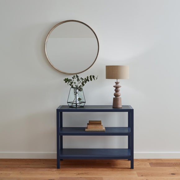 Natural Wood Veneer Round Wall Mirror