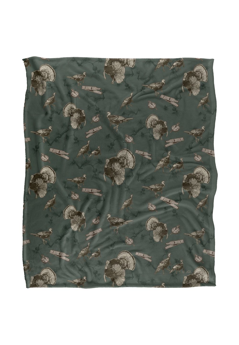 JQ Licensing Jl-Jp Turkey Hunting Pattern Silky Touch Super Soft Throw Blanket 152 X 127 cm in White