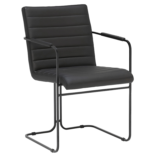Baxter Dining Chair - Matt Black Finish - 100% Leather or 100% Polyester Faux Velvet