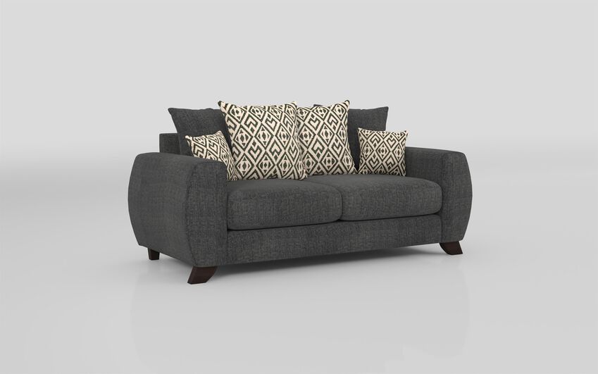 ScS Living Grey Aspen Fabric 3 Seater Scatter Back Sofa
