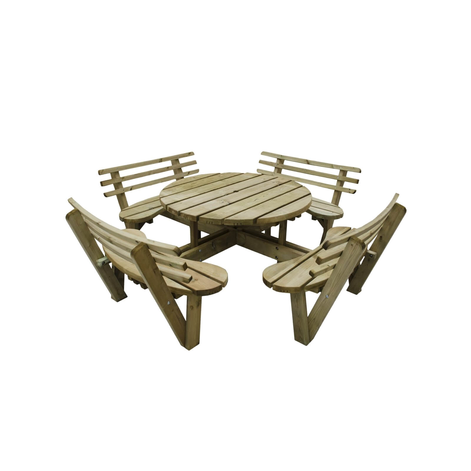 Forest Circular Picnic Table with Seat Backs