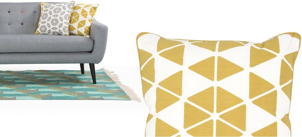 Trio Cushion 45 x 45cm, Mustard