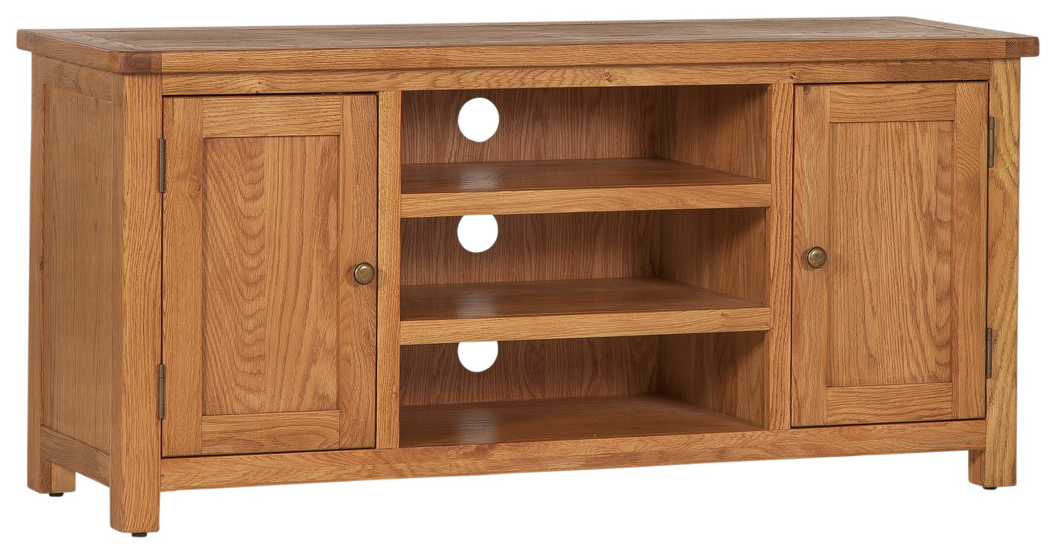 Habitat Kent 2 Door Oak & Oak Veneer Low TV Unit
