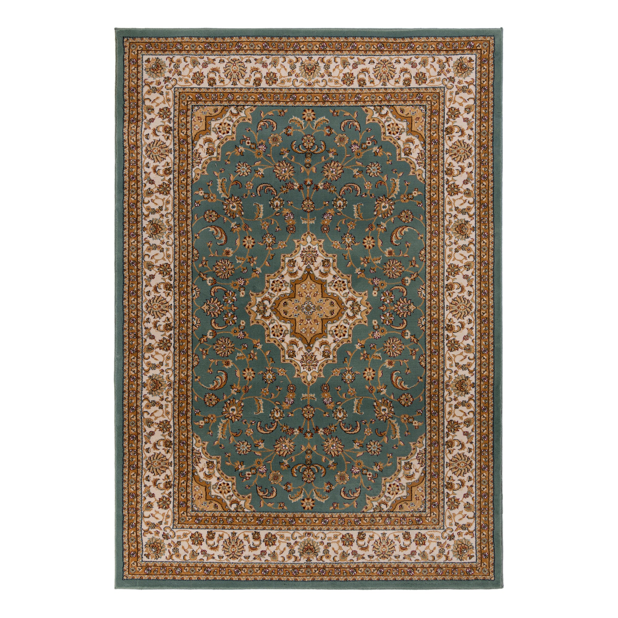 Antalya Traditional Rug Blue and Brown
