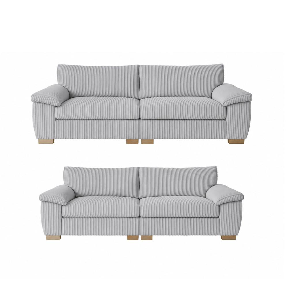 Bliss Furniture Amalfi 3+2 Seater Split Sofa Soft Fabric in Silver