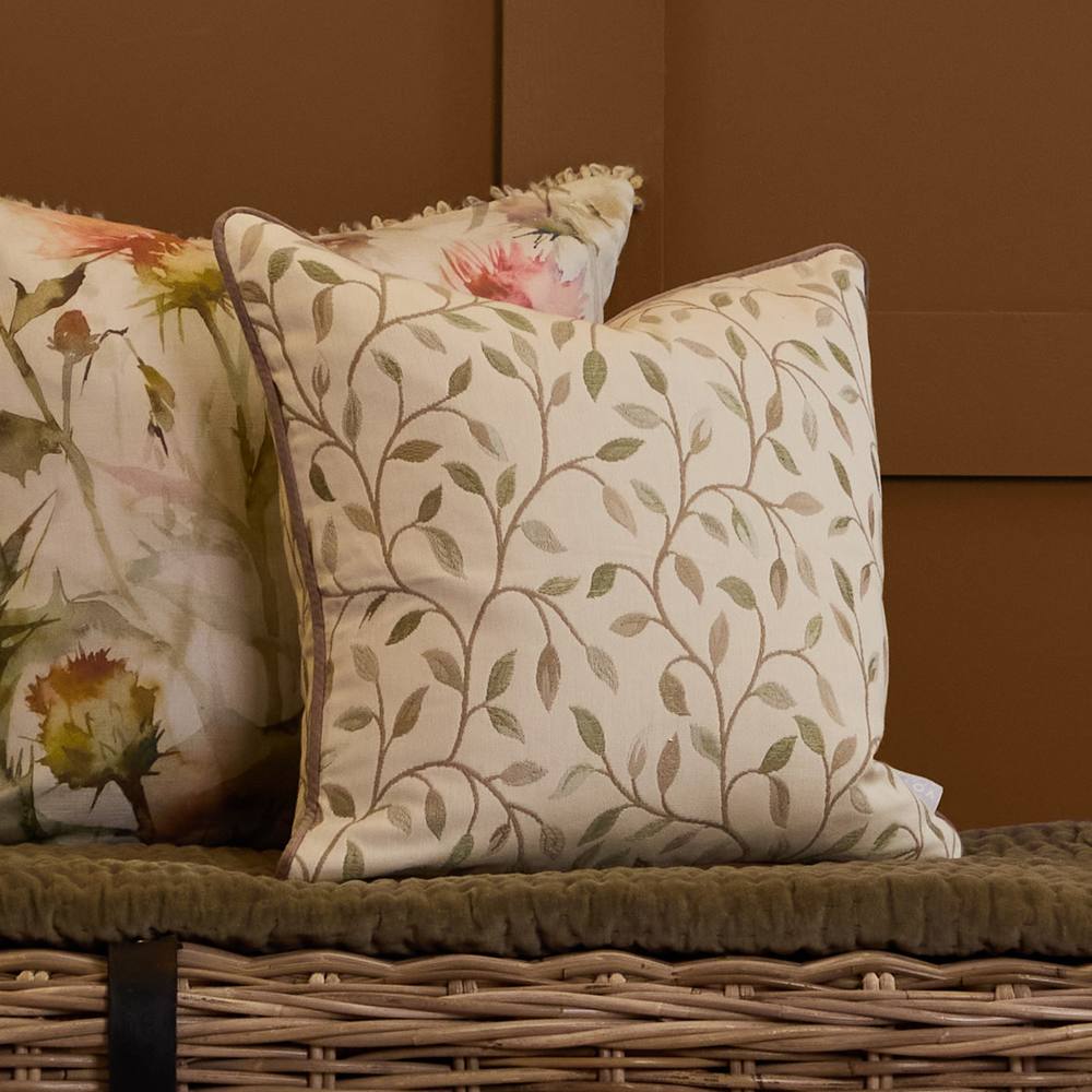 Voyage Maison Cervino Piped Jacquard Cushion in Natural