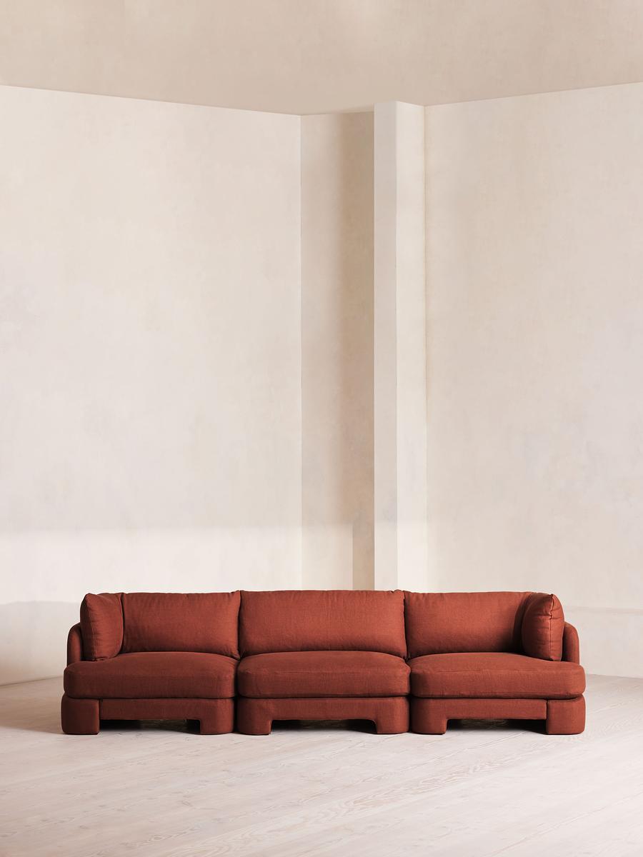 Odell Modular Sofa, Four Seater, Linen, Sienna
