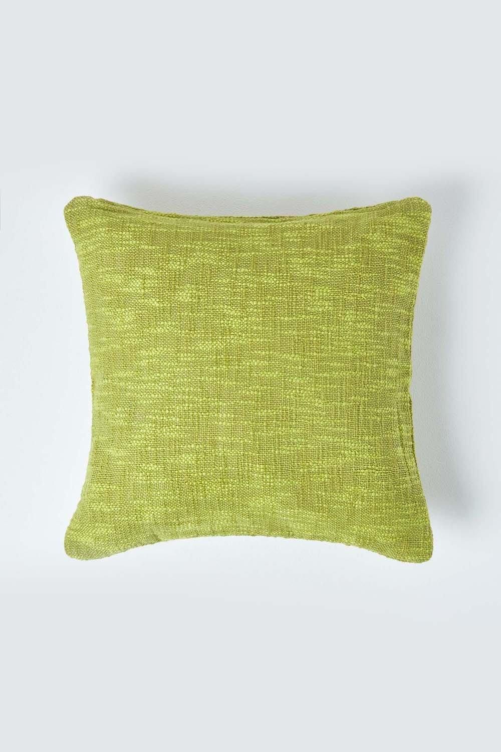 Homescapes Nirvana Cotton Cushion Cover in Green