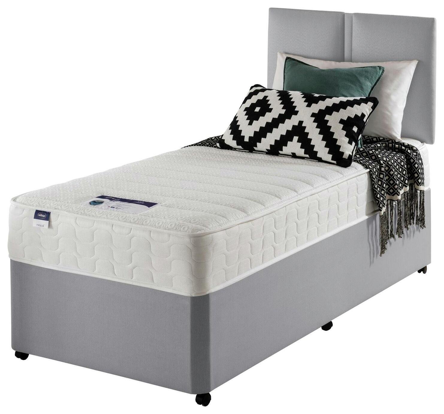 Silentnight Hatfield Memory Single Divan Bed - Grey