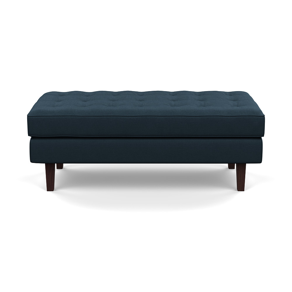 Heal's Hepburn Ottoman Siena Cotton Deep Sea Wenge