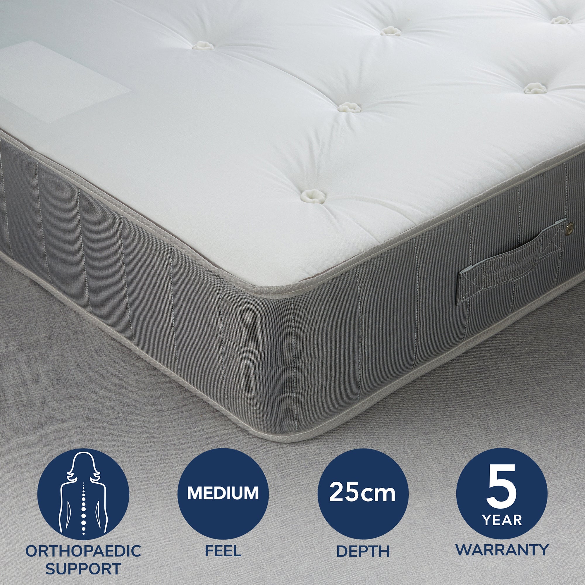 Fogarty Medium Firm Orthopaedic Open Coil Mattress White
