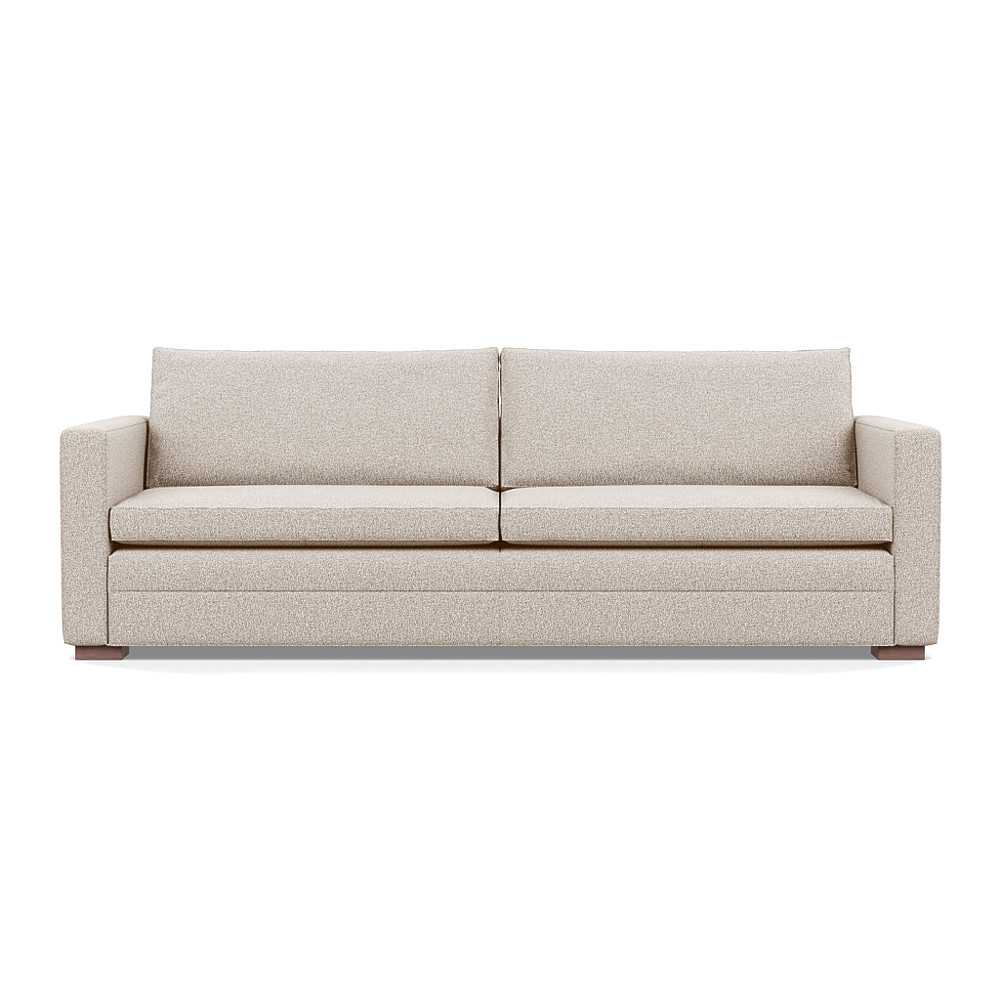 Heal's Palermo 5 Seater Sofa Loop Boucle Taupe Walnut Feet