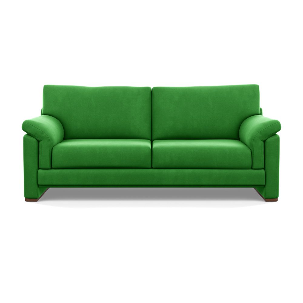 Heal's Paris 3 Seater Sofa Varese Velvet Emerald Walnut Feet