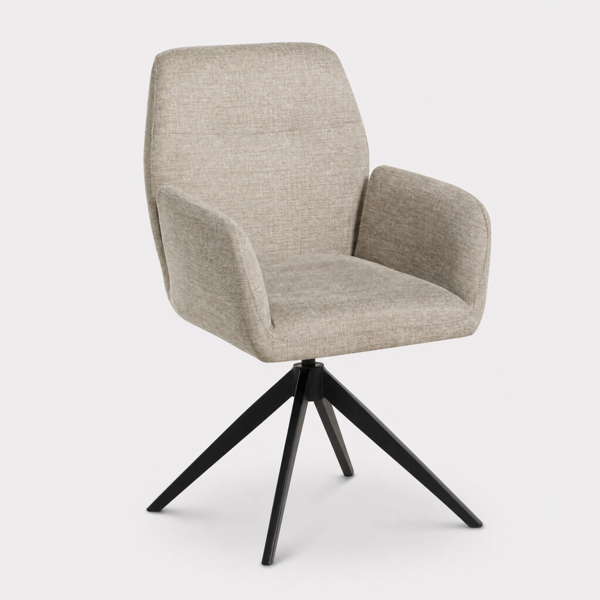 Sorelle Swivel Dining Chair, Neutral Fabric | Barker & Stonehouse