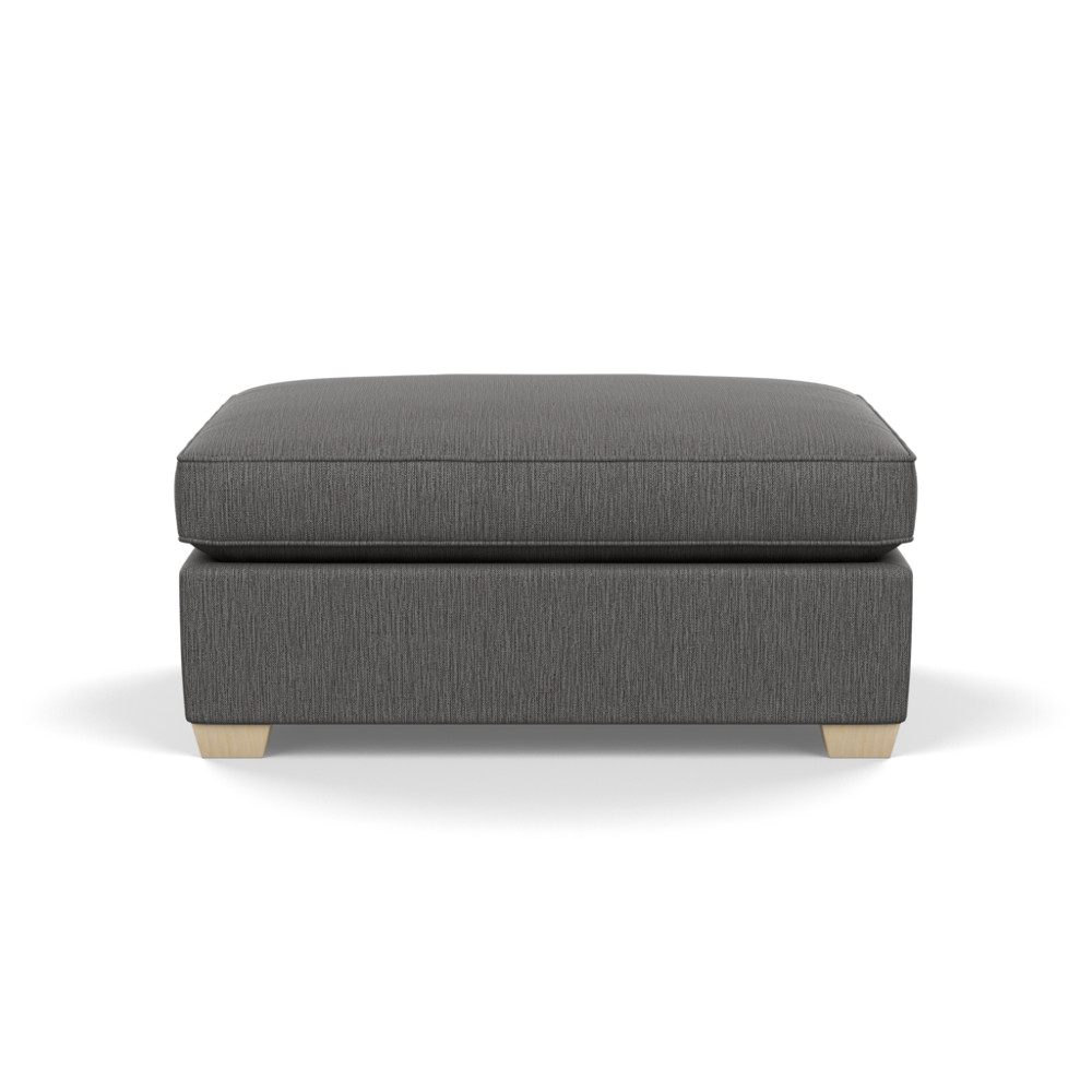 Heal's Torino Footstool Smart Linen Mix Grey Natural Ash Feet