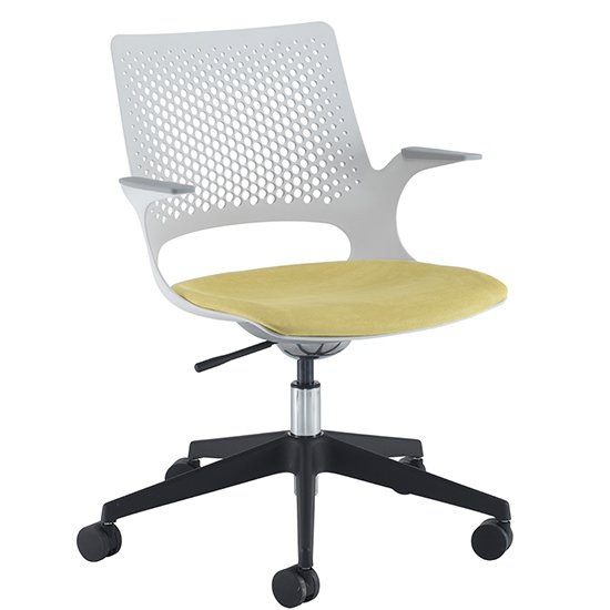 Solus Designer Home And Office Chair In Dove Grey With Black Base