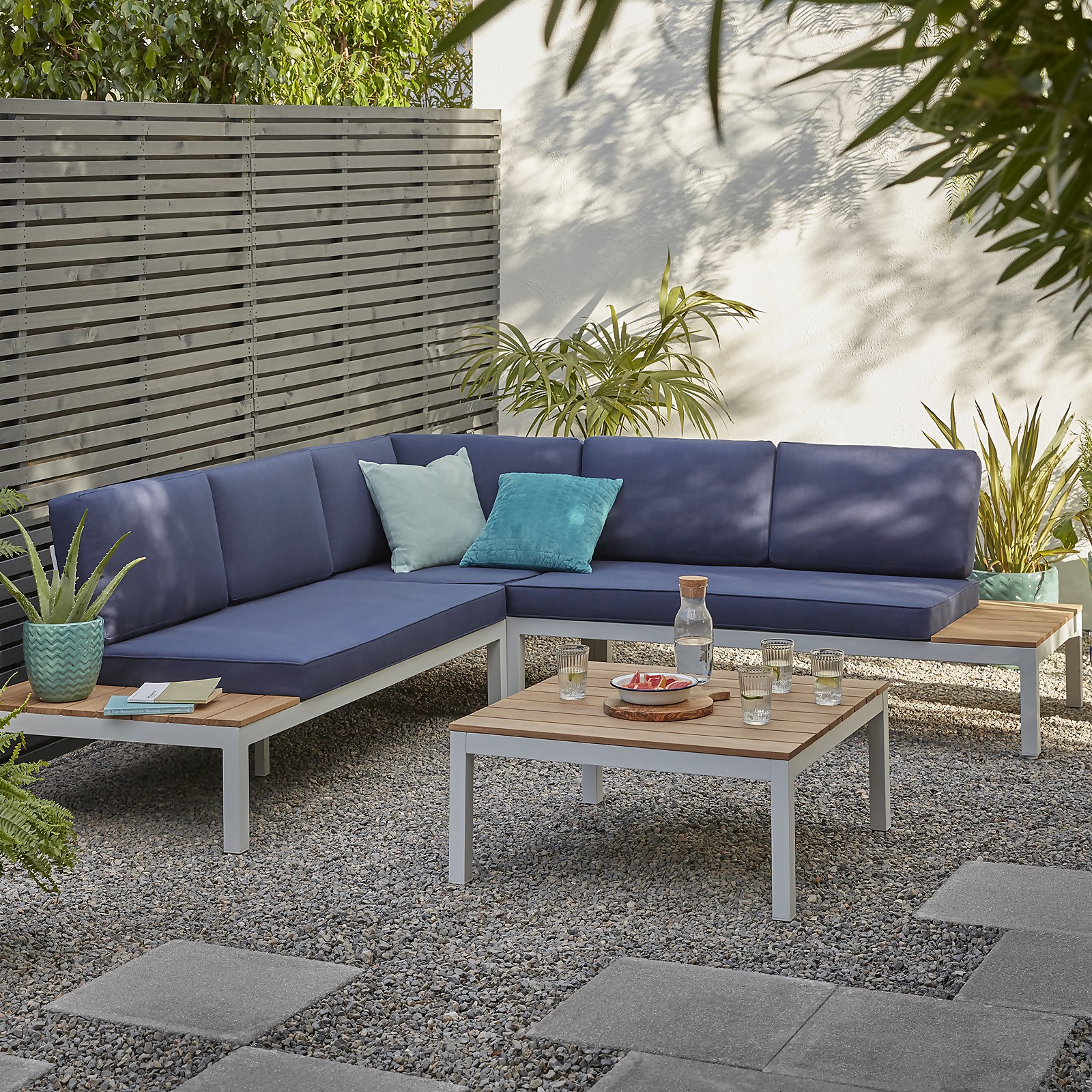 Spirit Garden Corner Sofa Set - Navy