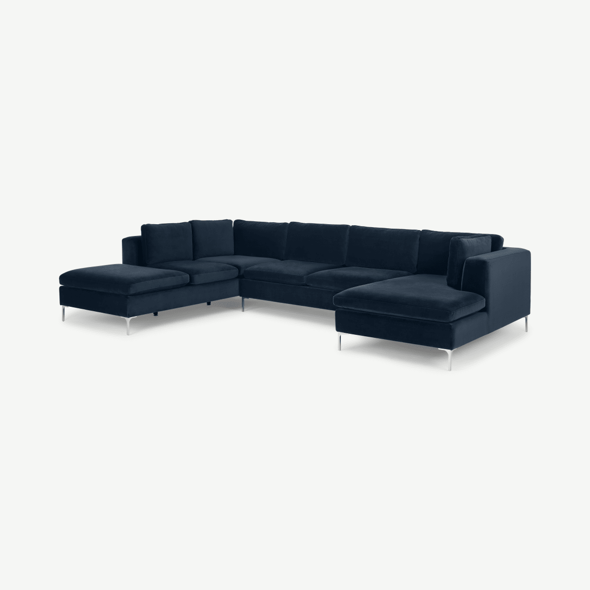 Monterosso Left Hand Facing Corner Sofa, Sapphire Blue Velvet