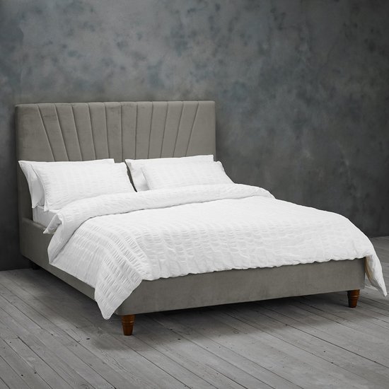Lexie Double Fabric Bed In Silver
