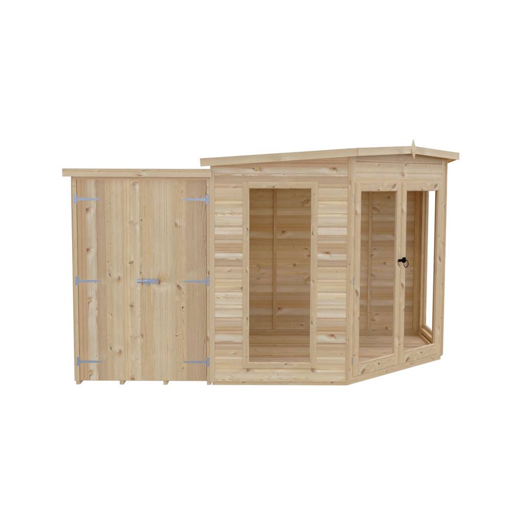 Shires Barclay 8 x 12 Feet with Side Shed - L119 x W224.8 x H190.2 cm in Brown 3