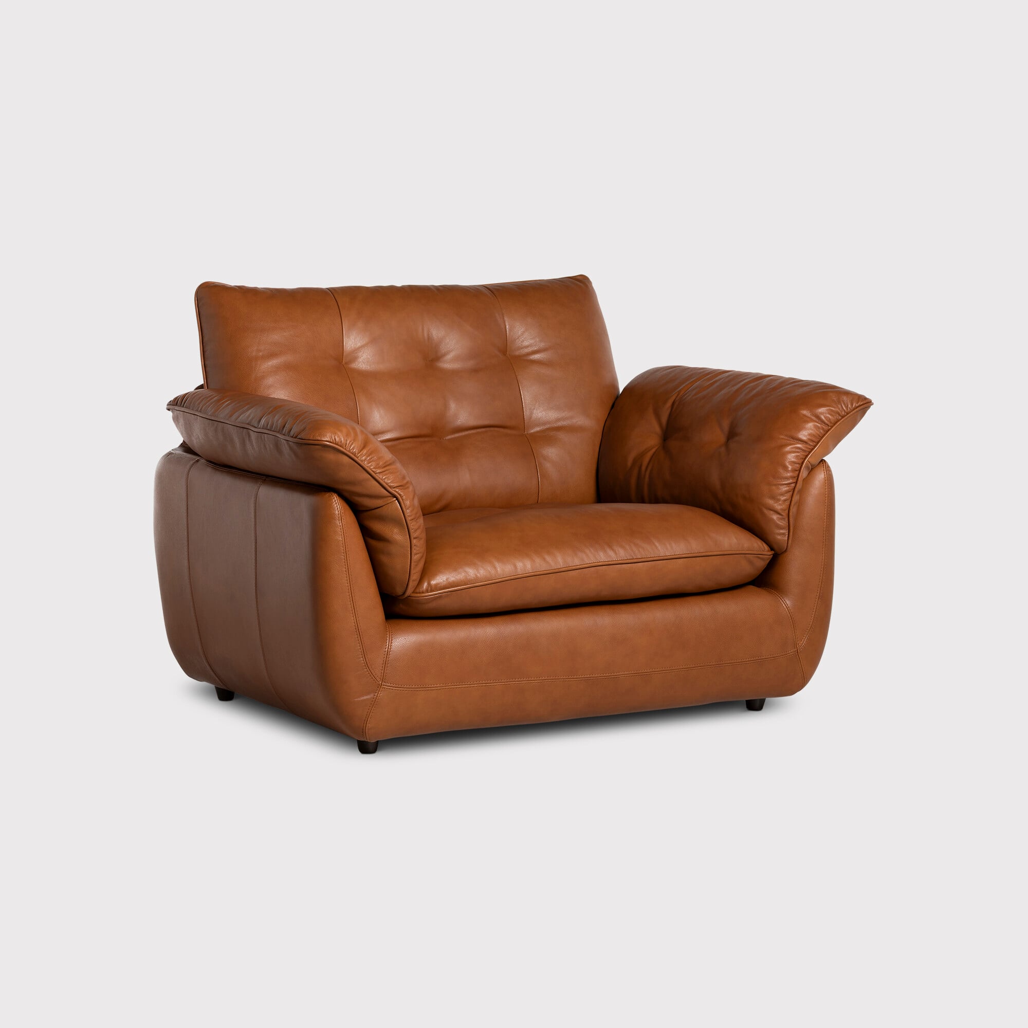 Pelle 1.25 Arm Armchair, Brown Leather | Barker & Stonehouse
