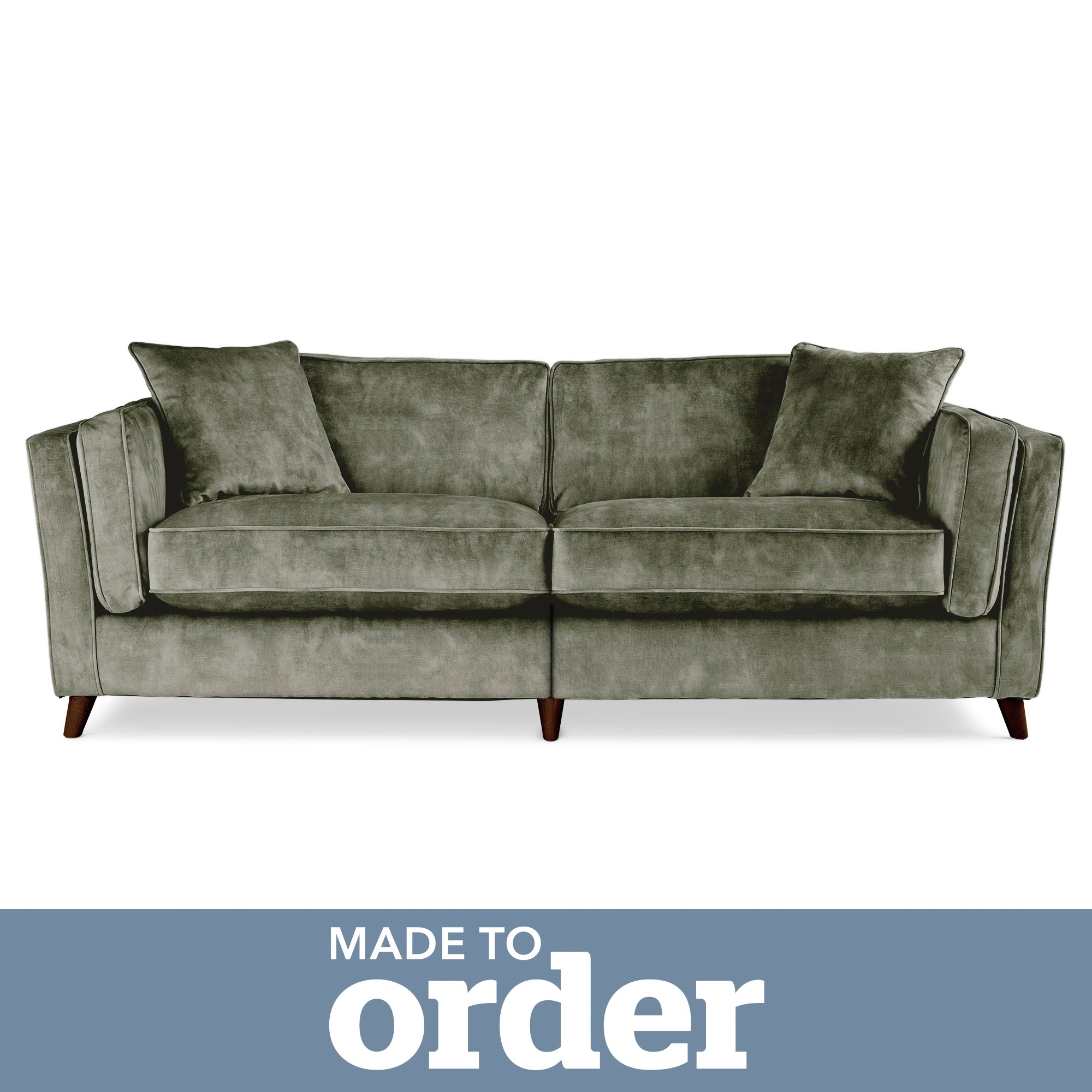 Arabella 4 Seater Sofa Slub Velvet Green