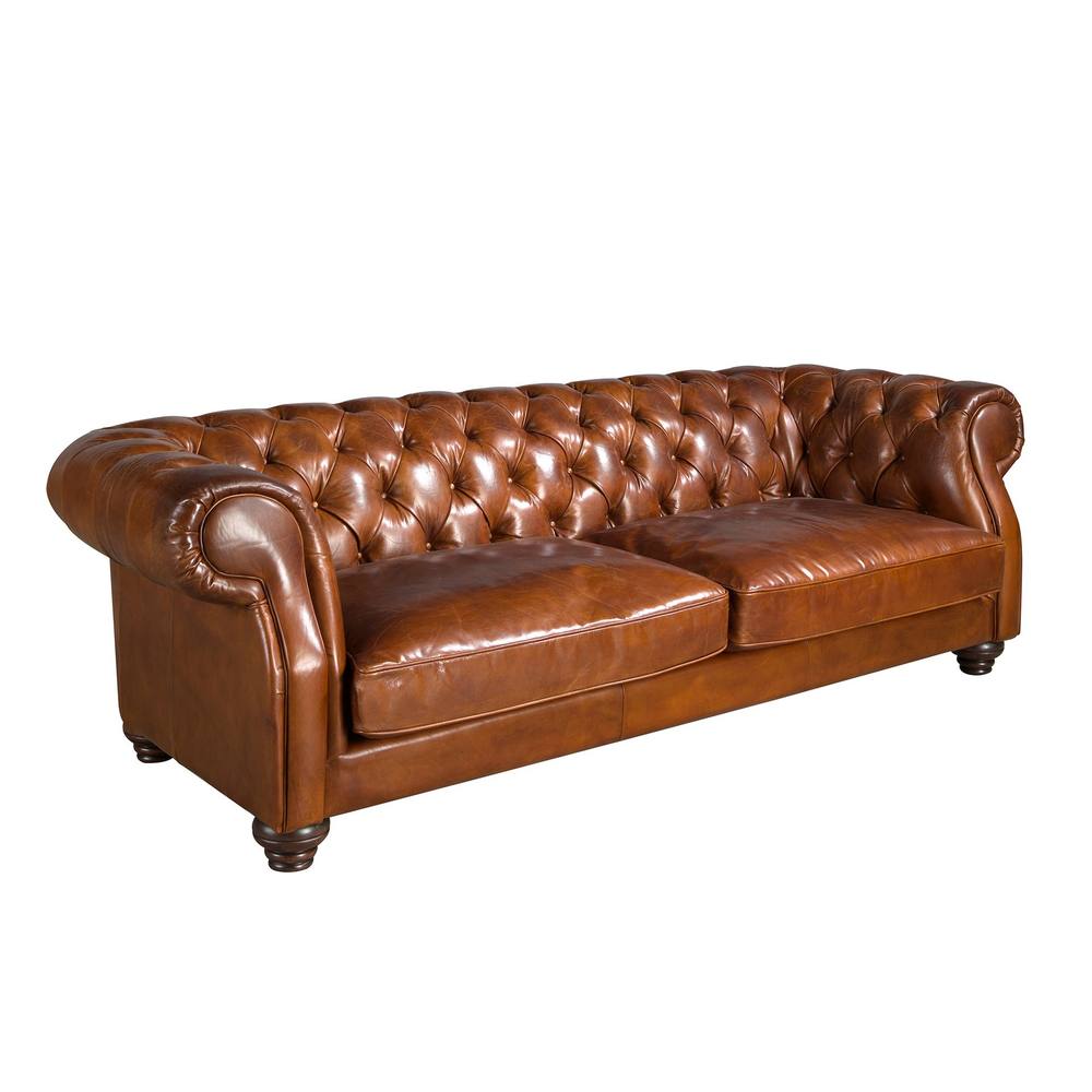 Angel Cerda 3-seater Chester sofa - cognac cowhide leather in Brown