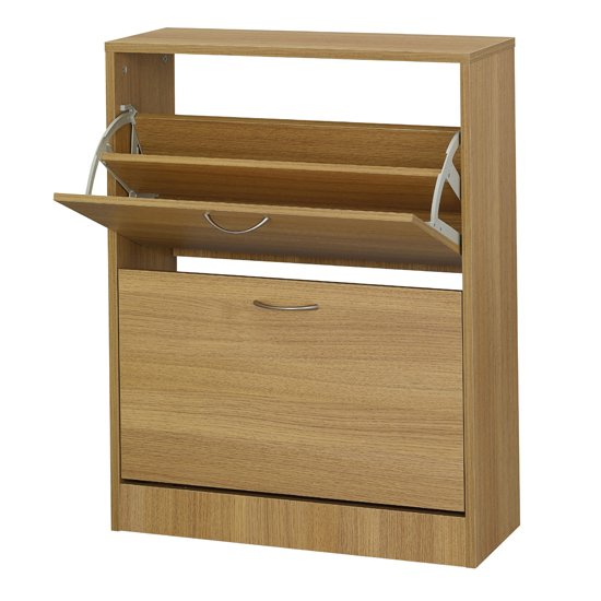 Nova Wooden Shoe Storage Cabinet In Oak With 2 Doors
