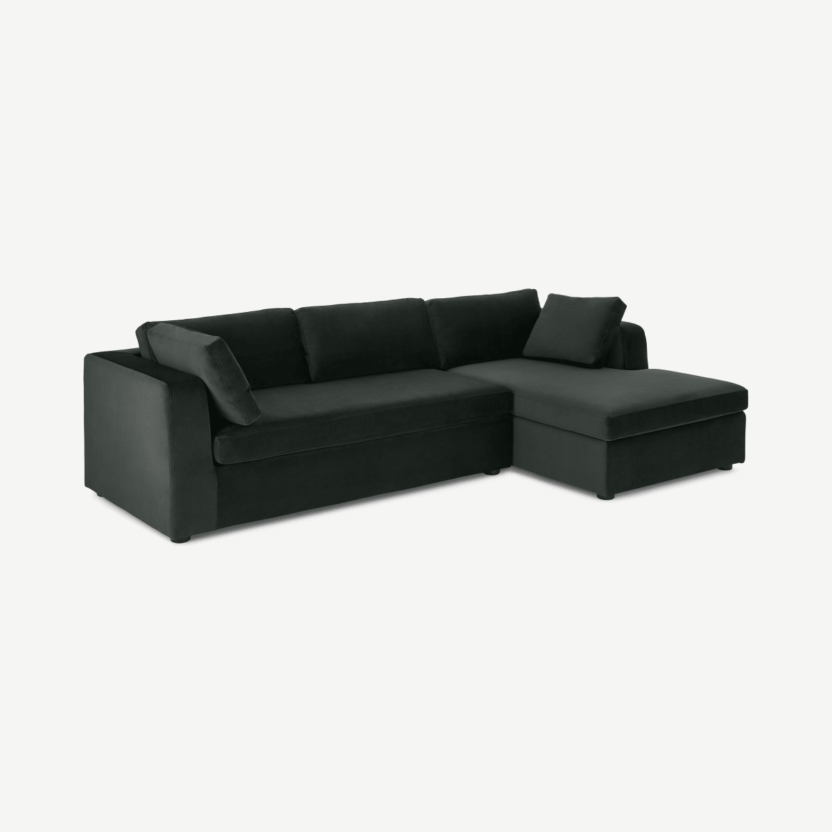 Mogen Right Hand Facing Chaise End Sofa Bed with Storage, Dark Anthracite Velvet