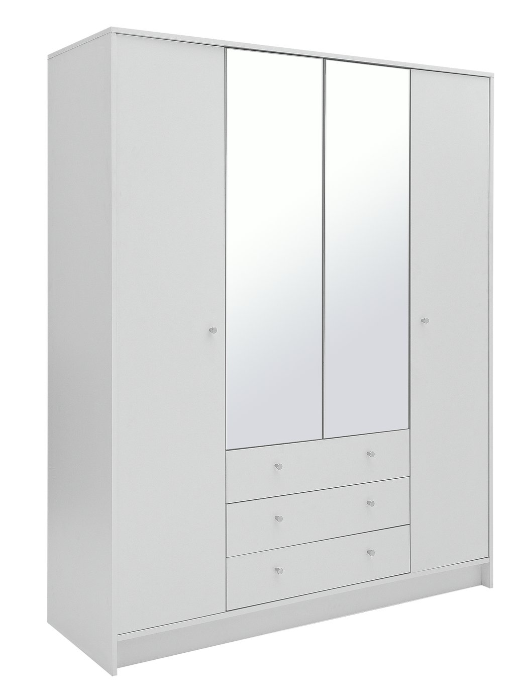 Argos Home Malibu 4 Door 3 Drawer Mirror Wardrobe - White