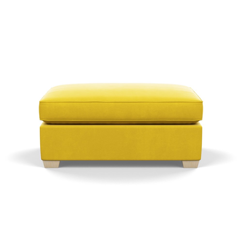 Heal's Torino Footstool Varese Velvet Alchemilla Natural Ash Feet