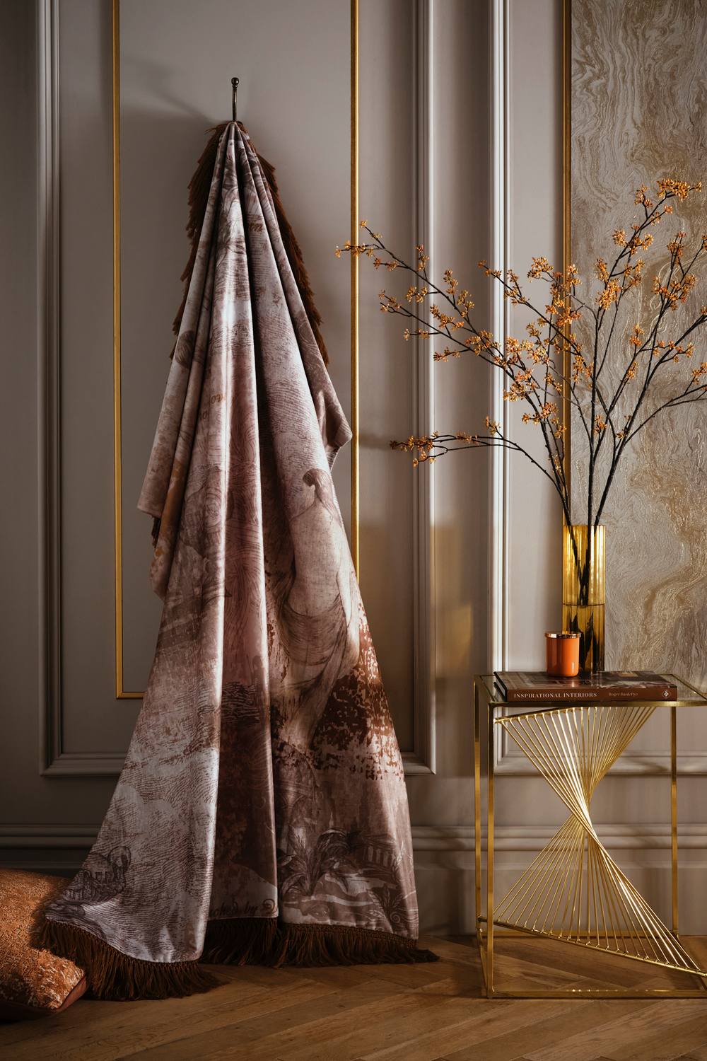 Laurence Llewelyn-Bowen 'Venus Primavera' Velvet Throw in Natural