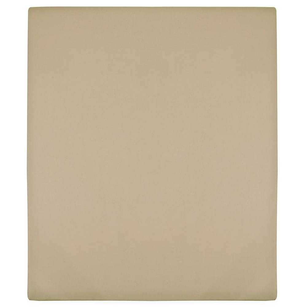 Berkfield Home Jersey Fitted Sheets 2 pcs Taupe 180x200 cm Cotton