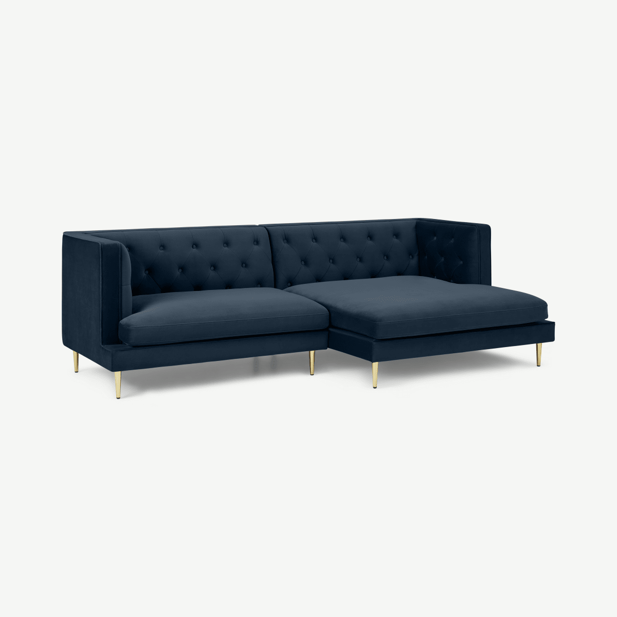 Goswell Right Hand Facing Chaise End Corner Sofa, Sapphire Velvet