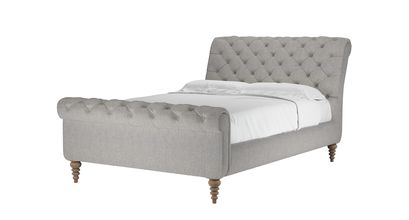 Knightsbridge Double Bed in Rye Baylee Viscose Linen - sofa.com