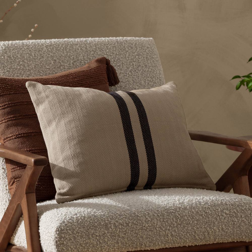 Yard Benton Woven 100% Cotton Cushion in Cream