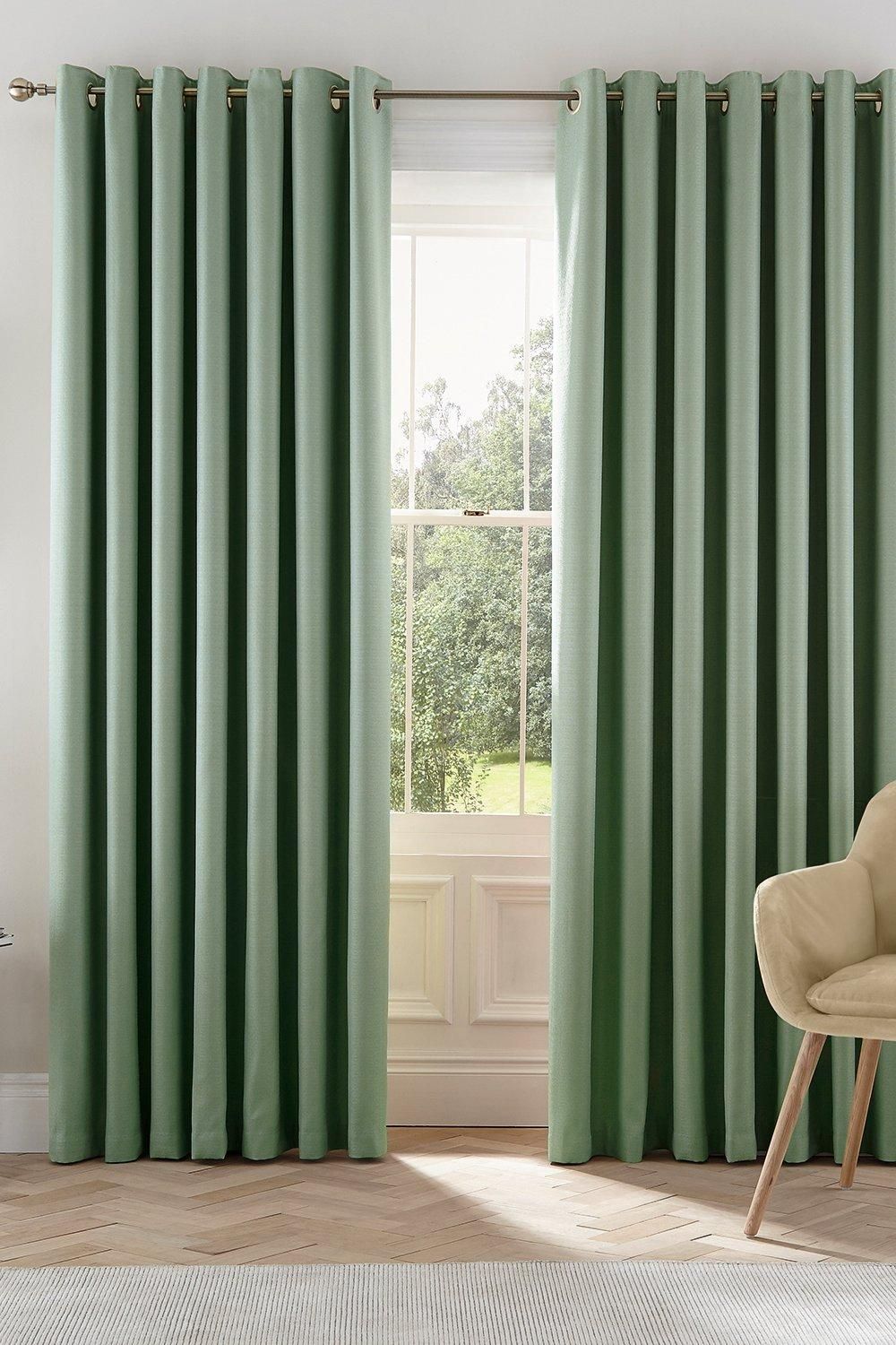 Helena Springfield 'Eden' Woven Lined Curtains in Light Green