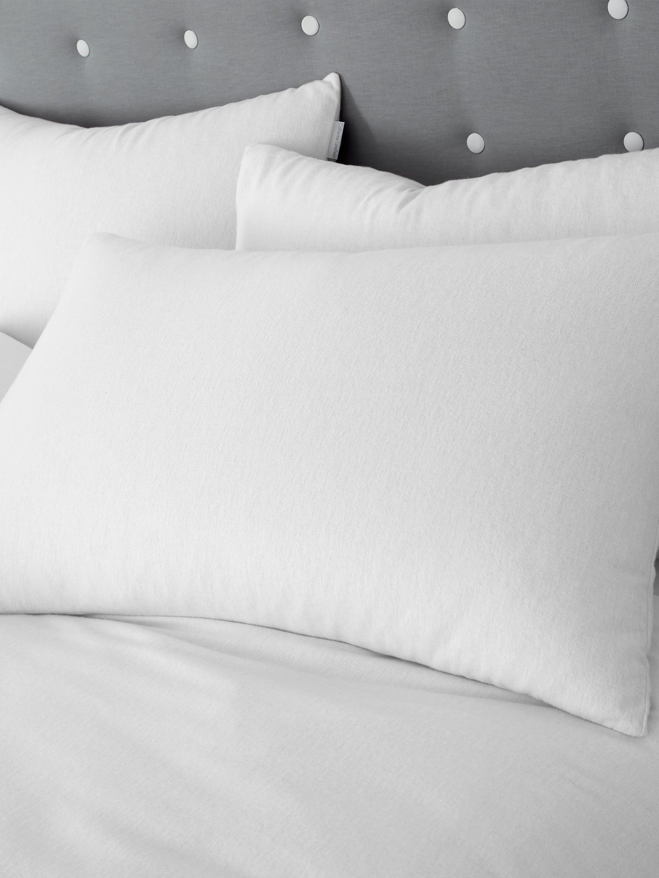 Catherine Lansfield 'Brushed Cotton' Pillowcase Pair in White