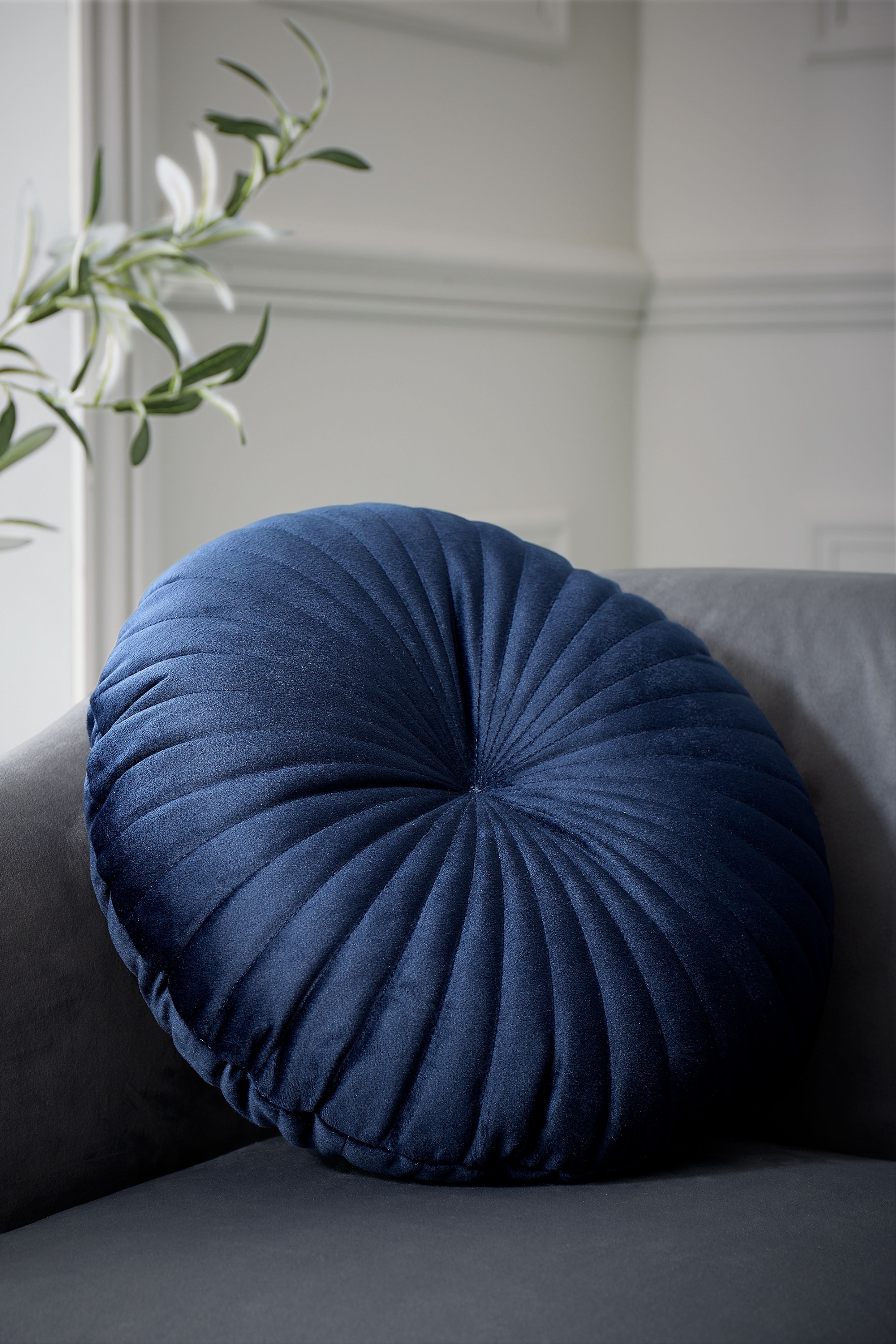 Catherine Lansfield 'Round' Cushion in Navy