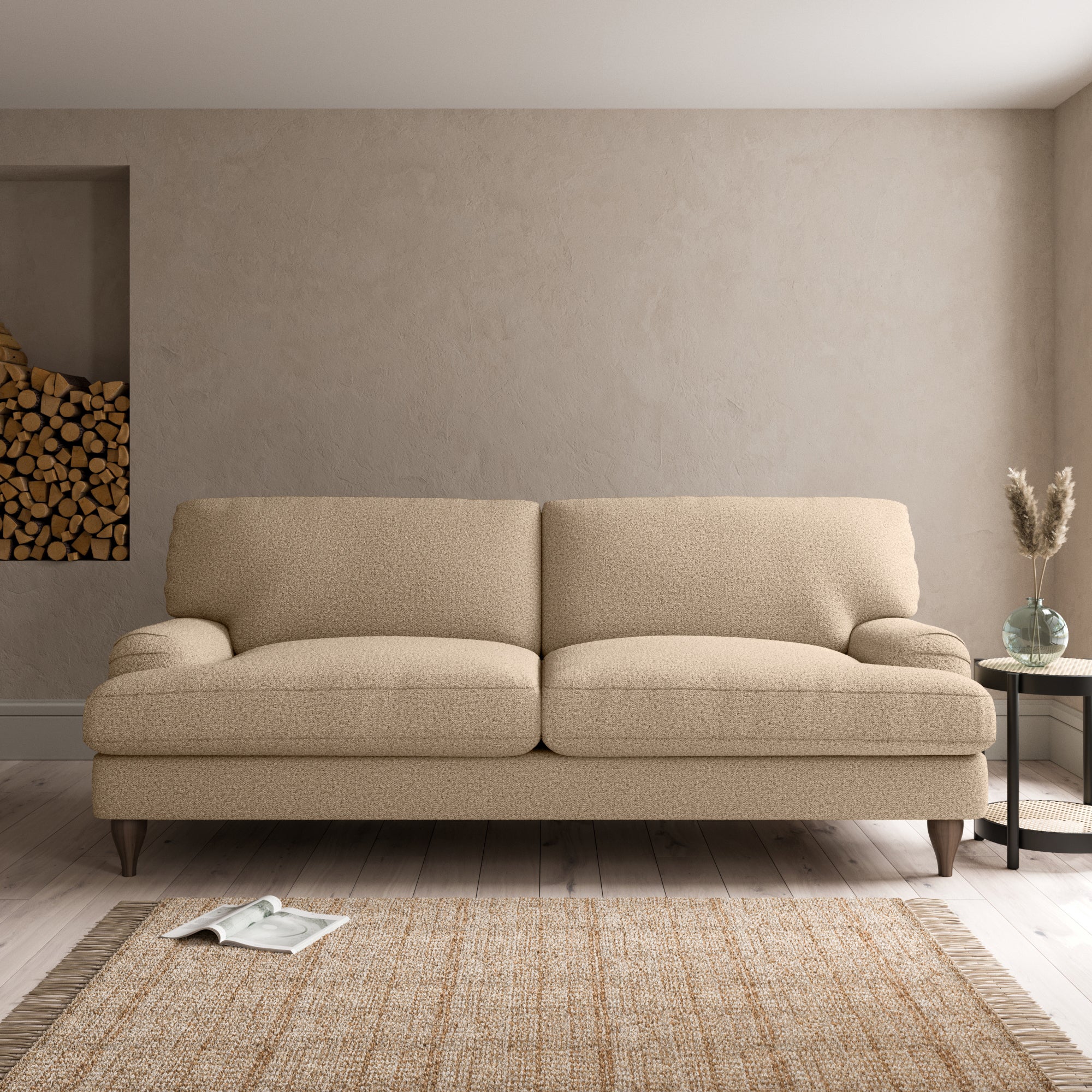 Darwin Cosy Marl 4 Seater Sofa Brown