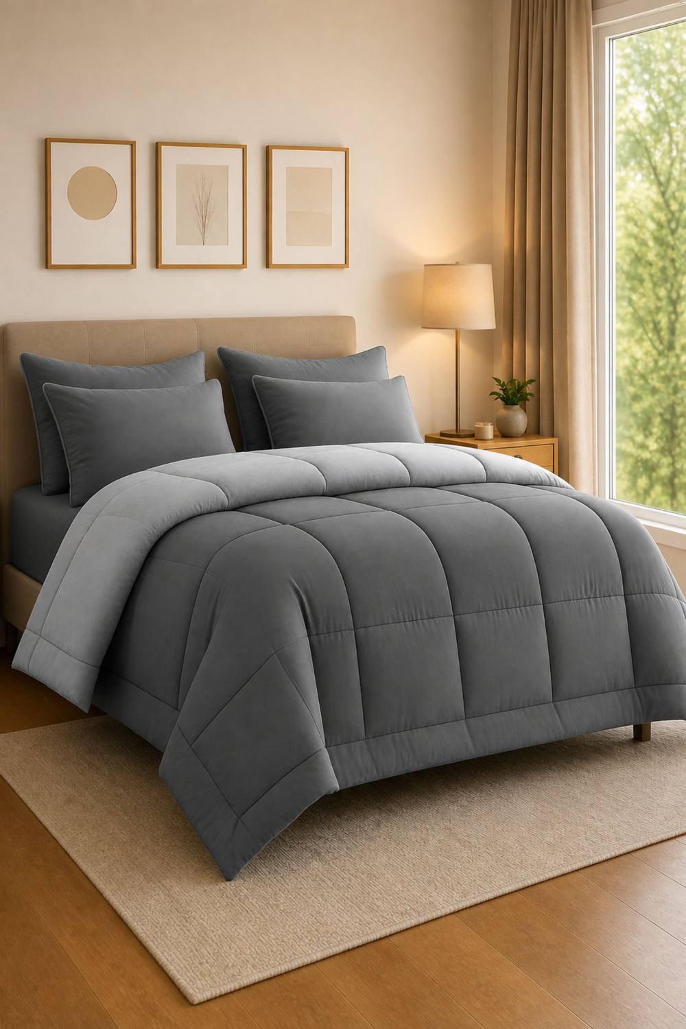 Grace Coverless 2 Tone Reversible Duvet 10.5 Tog in Grey