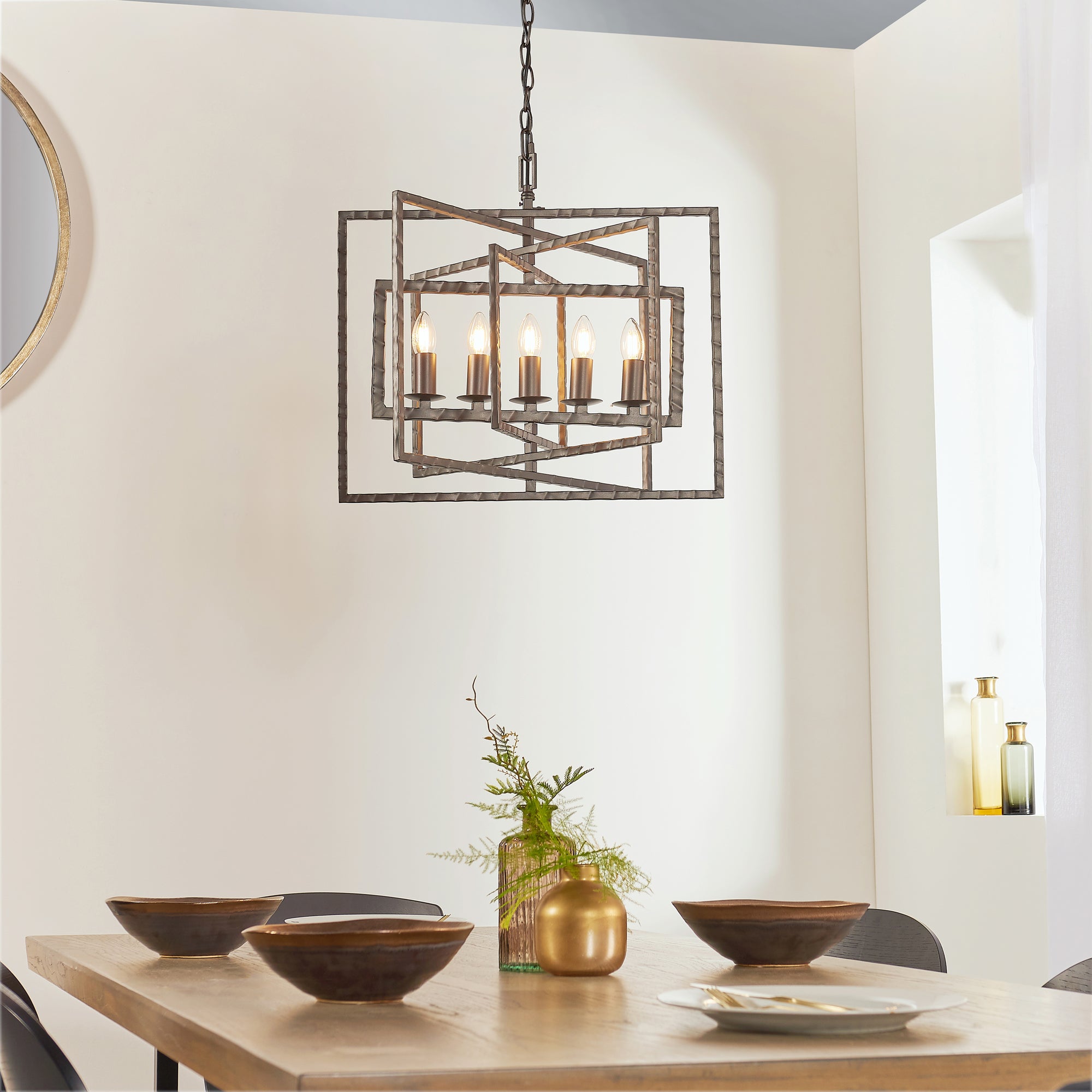 Vogue Calhoun 5 Light Chandelier Pewter