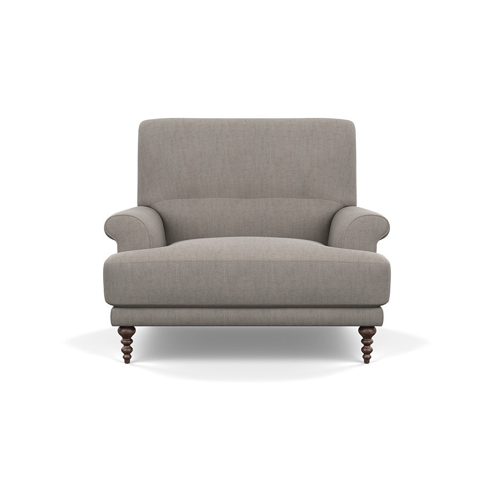 SCP Oscar Informal Armchair Broad Weave Pebble Walnut Feet