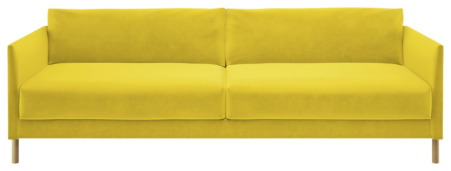 Habitat Hyde 3 Seater Fabric Sofa Bed - Yellow