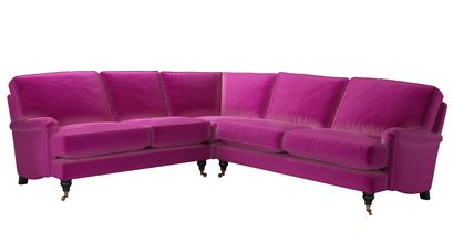Bluebell Asym. Crn: LHF 2 Seat w RHF 2.5 Seat in Peony Cotton Matt Velvet - sofa.com