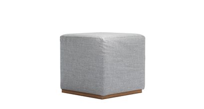 Hugo Small Square Footstool in Frost Highland Tweed