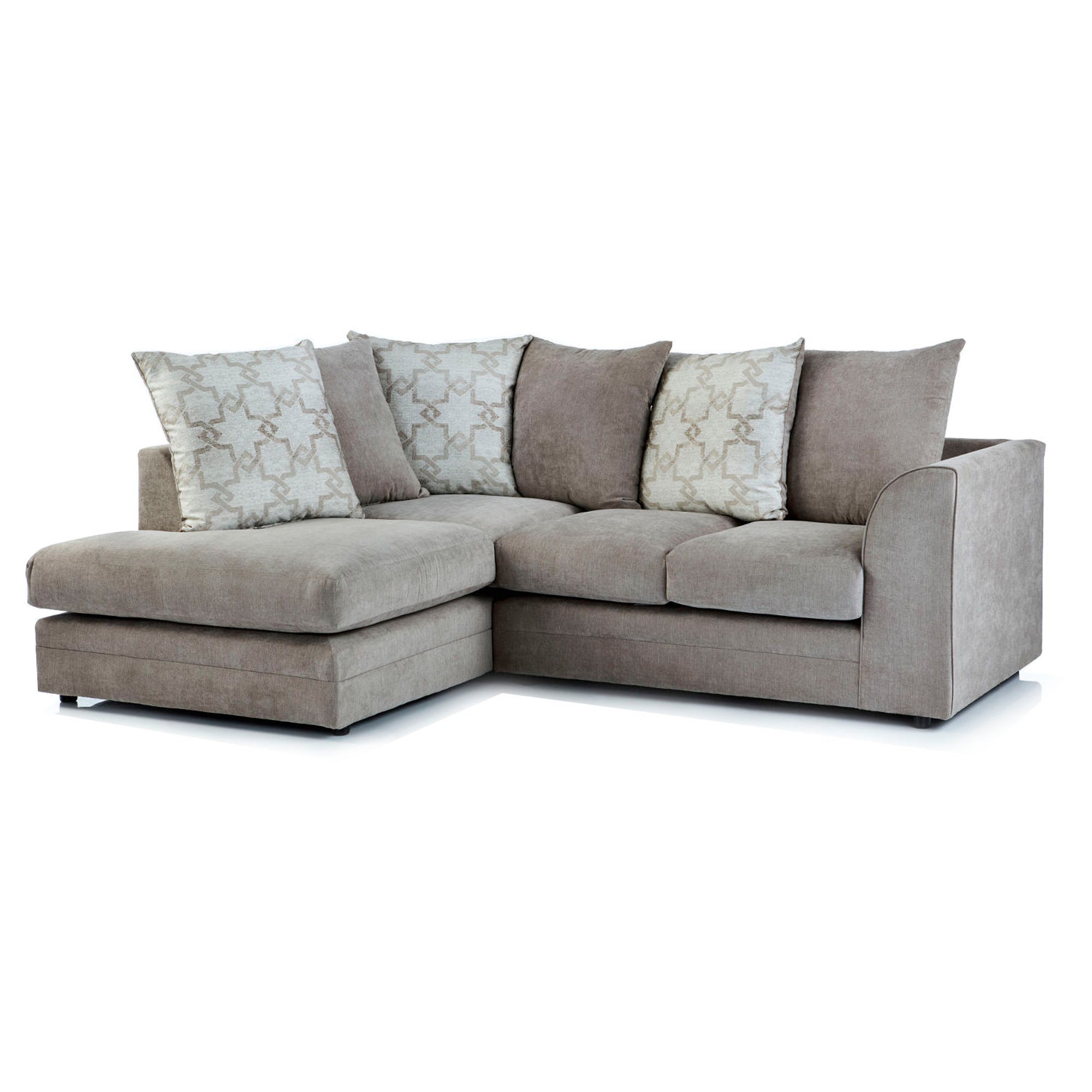 Washington Left Hand Fabric Corner Sofa Brown