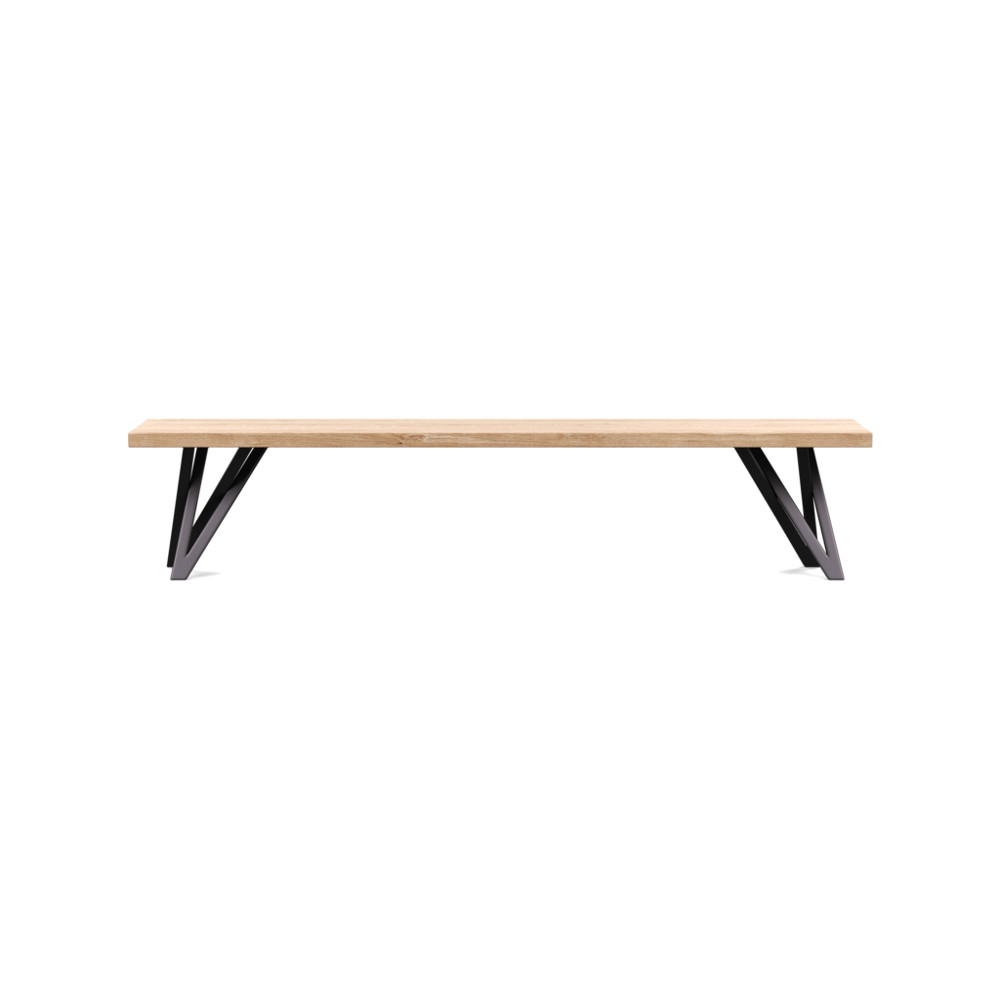 Heal's Vienna Bench 200x35cm White Oiled Oak Straight Edge Filled