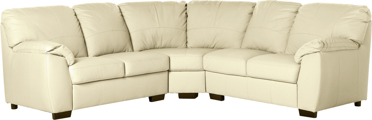 Argos Home Milano Corner Leather Sofa - Ivory
